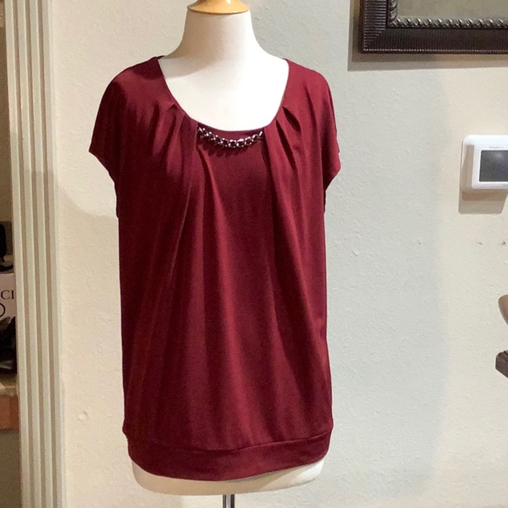 New York & Co. dark red blouse